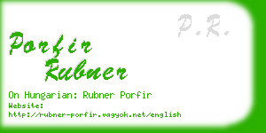 porfir rubner business card